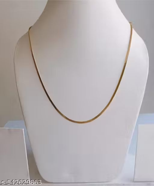Snake Chain Necklace for Girls & Women | Anti-Tarnish Gold-Plated Stainless Steel Chain | Elegant Daily Wear Jewelry