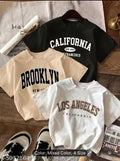 3pcsSet Casual Minimalist Retro American Style English Text Graphic Cropped Bodysuit, Women Summer