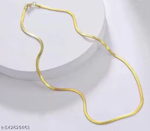 Snake Chain Necklace for Girls & Women | Anti-Tarnish Gold-Plated Stainless Steel Chain | Elegant Daily Wear Jewelry